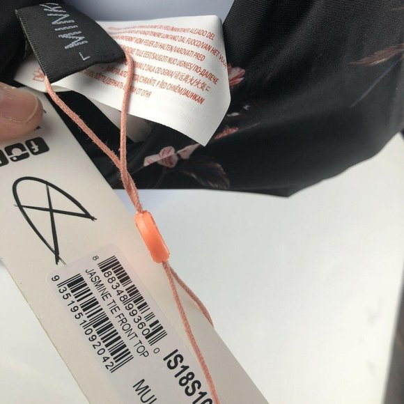 Women Large MINKPINK Jasmine Tie Front Floral Bikini Top - Picture 8 of 10